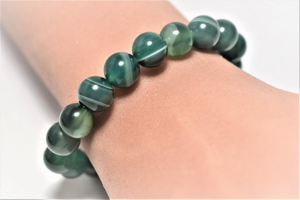 Streifenachat grün-Armband